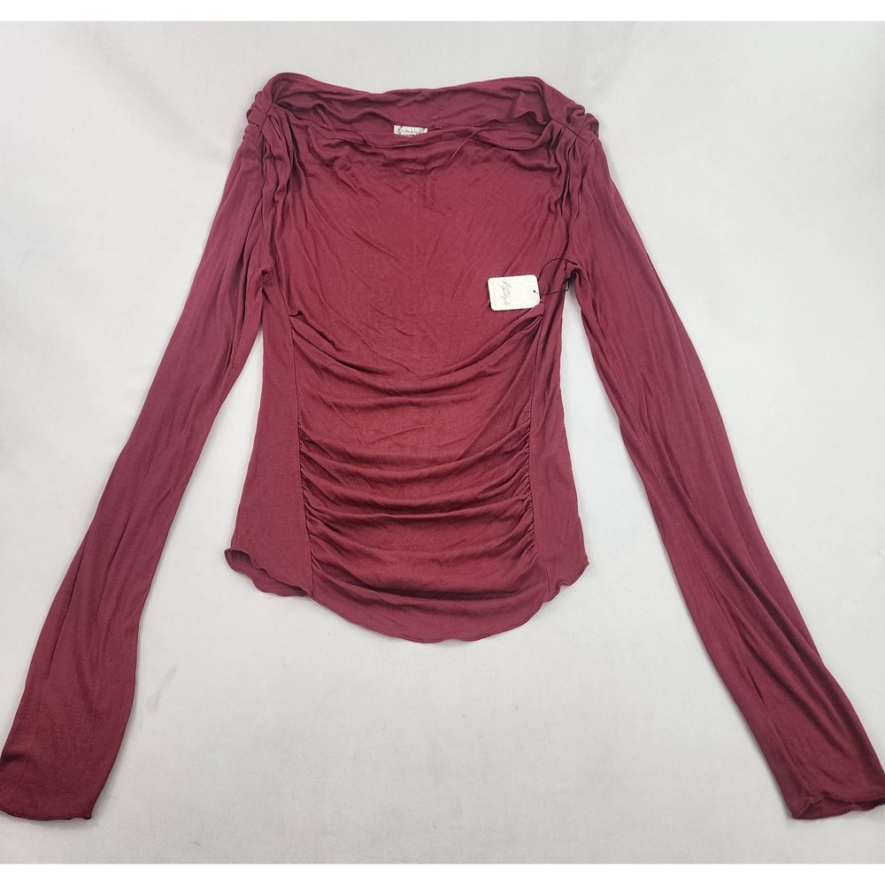 FP Free People Intimately women shirt top M Medium OB1885990 red viscose